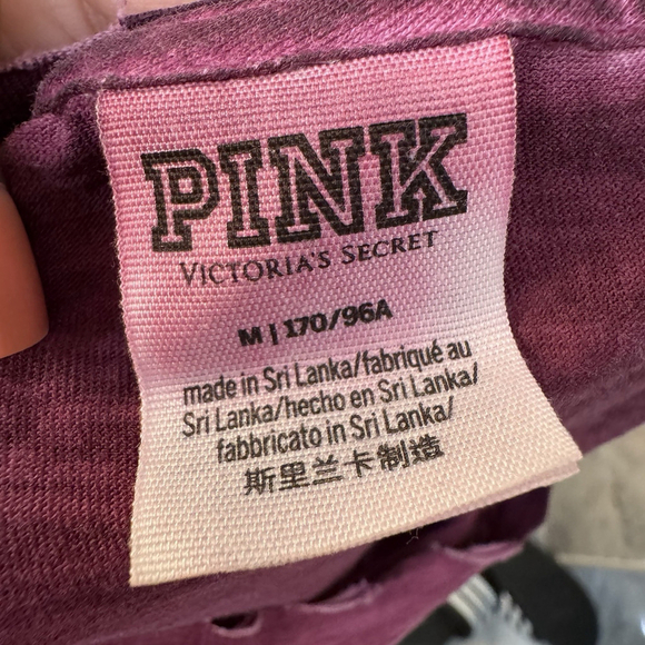Victoria's Secret PINK Size M Relaxed fit Long Sleeve t-shirt Distressed Wash - Picture 6 of 7
